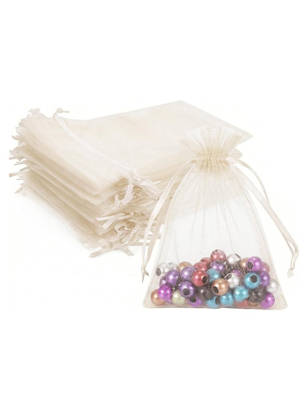 100pc Organza Drawstring Gift Bags 5x7 Satin Party Favor Pouches